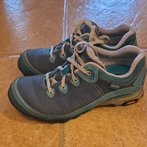 Ahnu Women’s Teal and Gray Trail Hiking Shoes